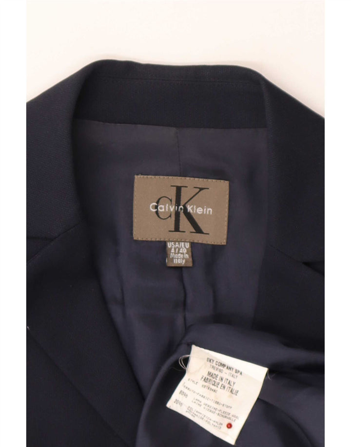 Calvin Klein Damen Longline Blazer Jacke EU 40 Mittelmarineblau