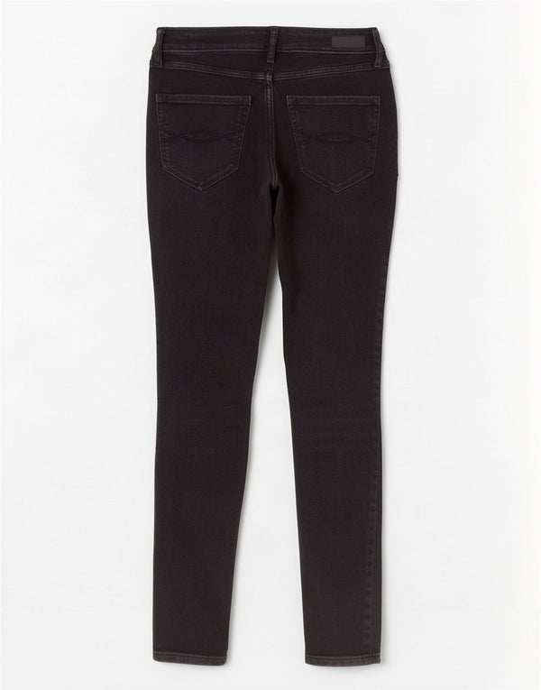 Abercrombie & Fitch Damen Distressed Skinny Jeans US 0 XS W25 L26 Schwarz