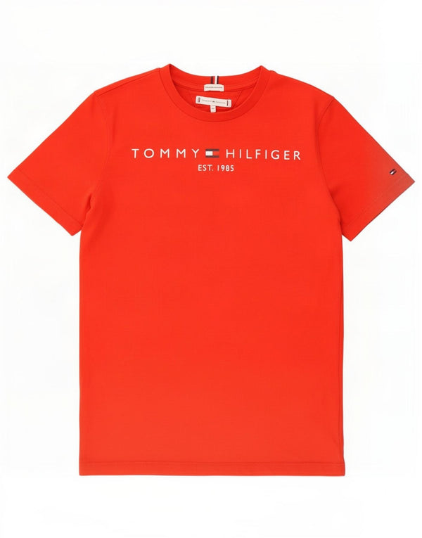 Tommy Hilfiger Jungen-T-Shirt mit Grafik, 13–14 Jahre, rote Baumwolle
