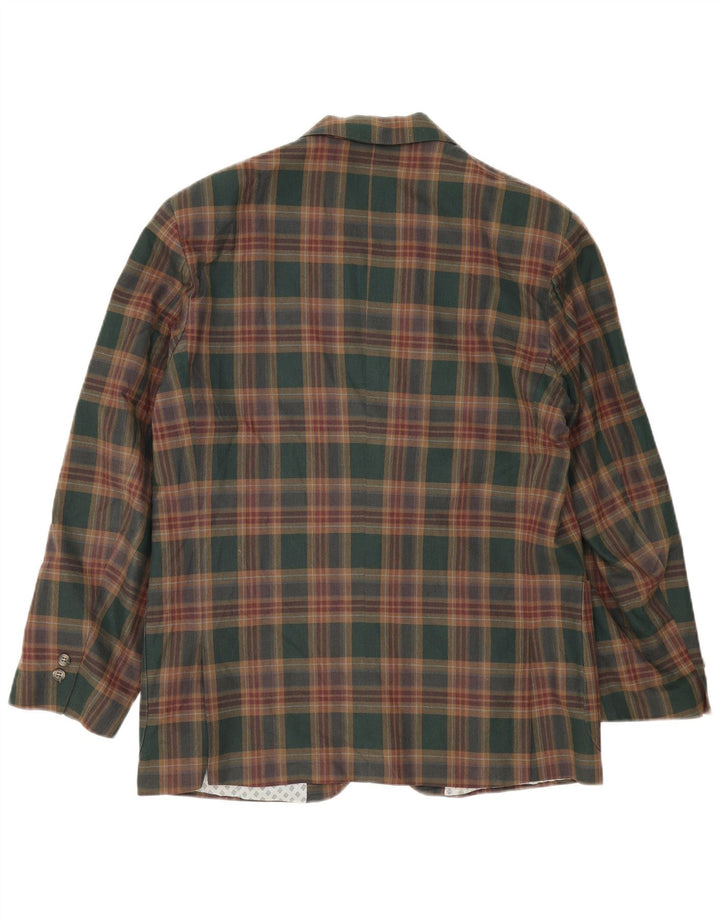 Vintage Herren-Blazer mit 2 Knöpfen, Gr. 40, groß, grün kariert