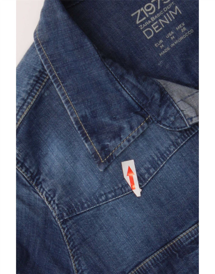 Zara Damen Jeanshemd UK 12 Mittelblau