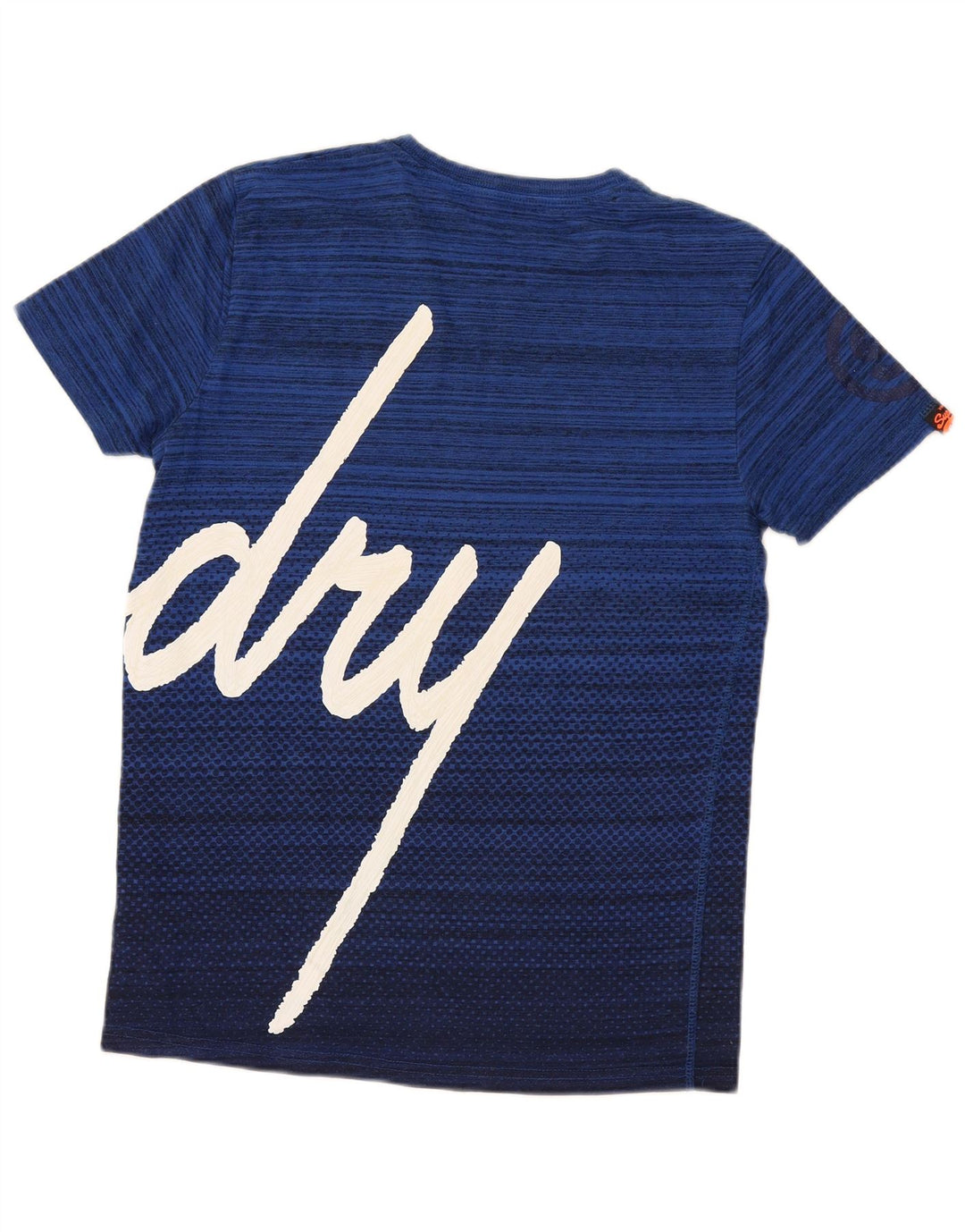 Superdry Herren-T-Shirt mit normaler Grafik, mittelblau, gestreift, Baumwolle