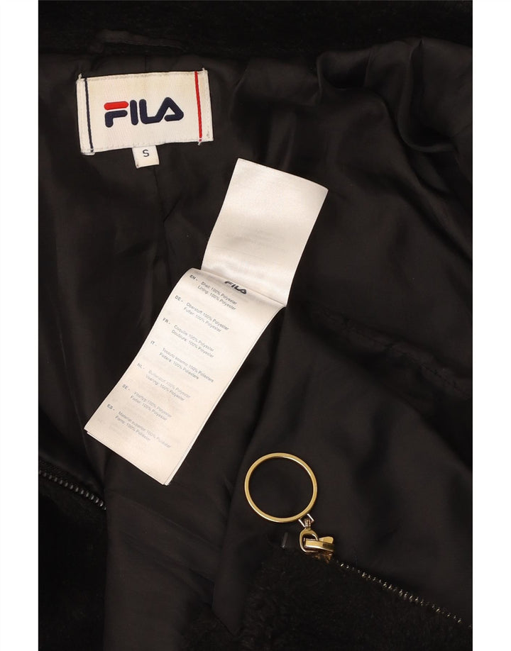 FILA Damen Übergroße Fleecejacke UK 10 Small Schwarz Polyester