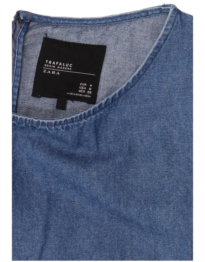 Zara Damen Trafaluc Jeanskleid UK 12 Mittelblau