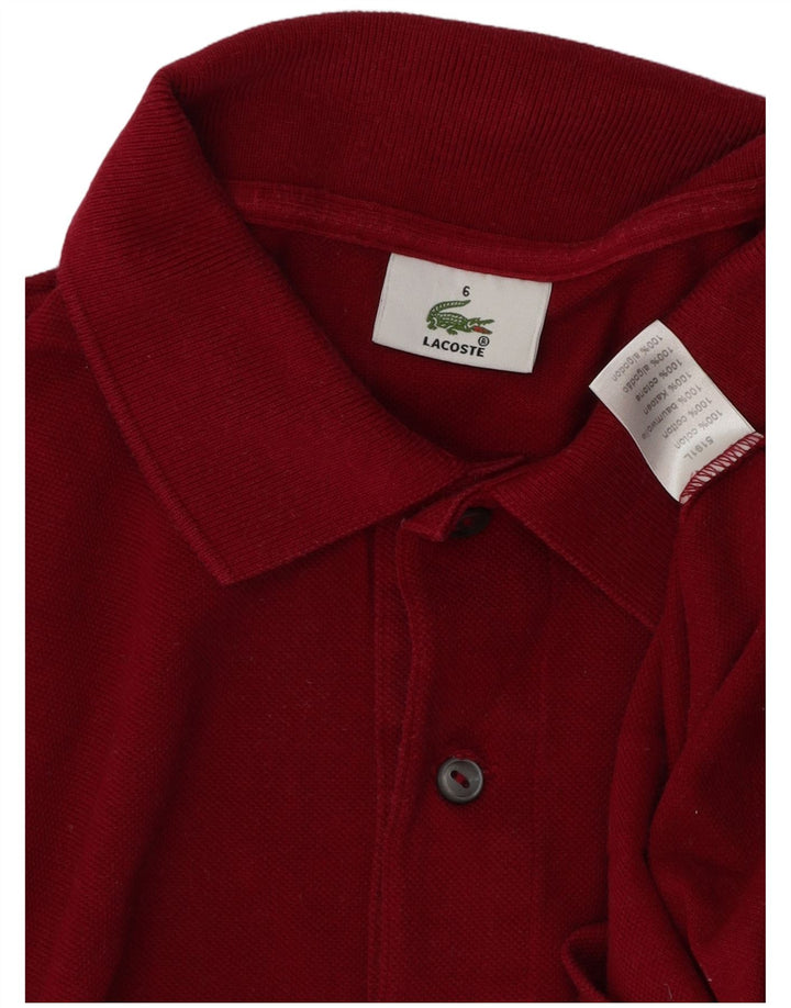 LACOSTE Mens Polo Shirt Size 6 XL Maroon Cotton
