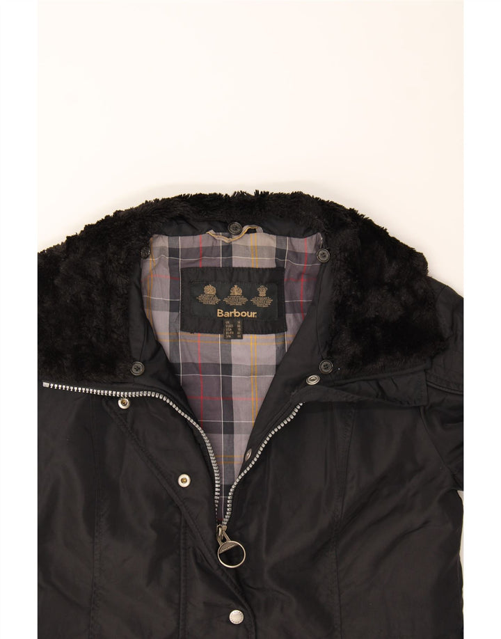 BARBOUR Womens Windbreaker Jacket UK 14 Large Black Vintage Barbour and Second-Hand Barbour from Messina Hembry 