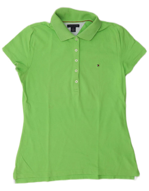 Tommy Hilfiger Damen Poloshirt UK 12 Mittelgrüne Baumwolle