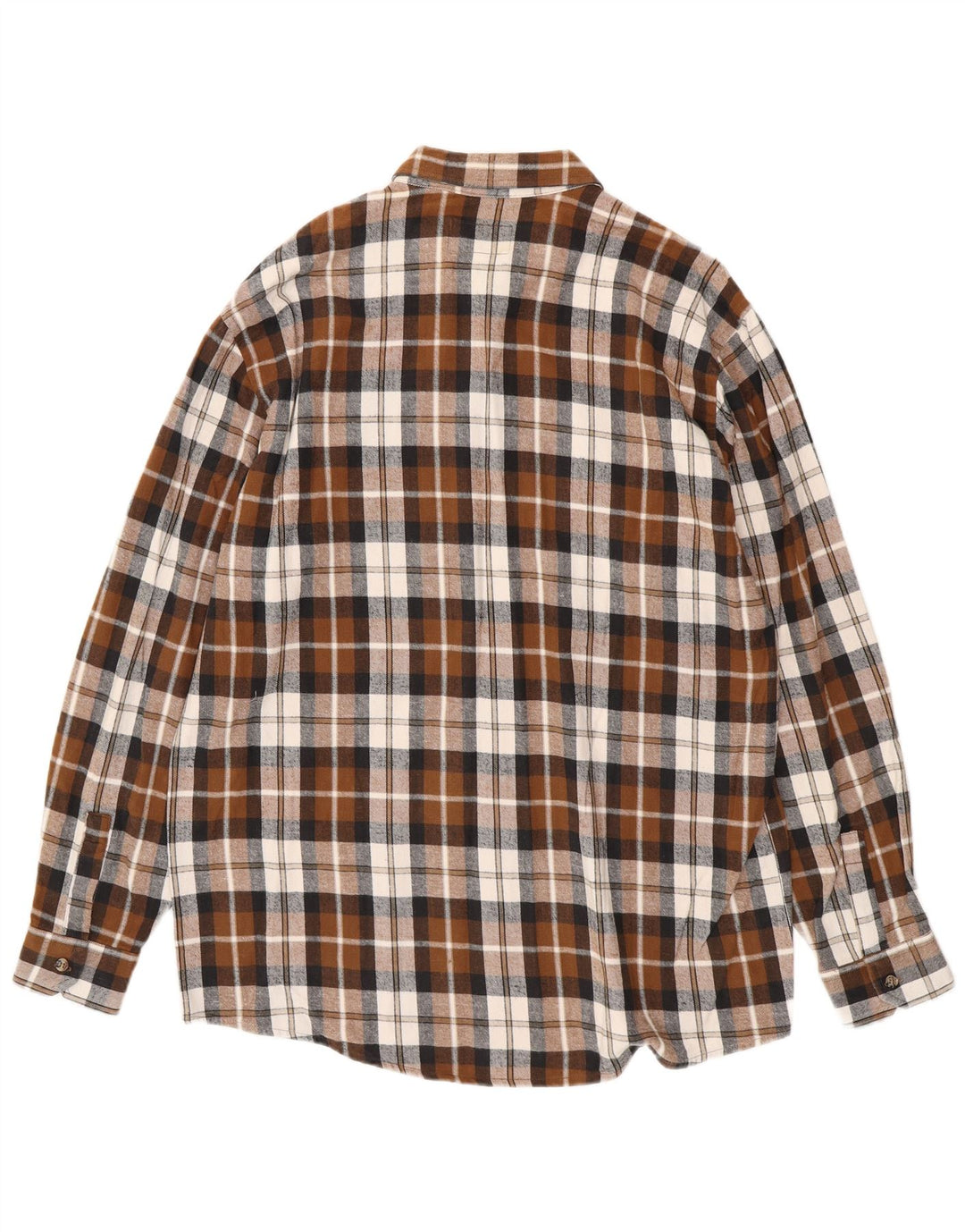 EUROPEAN PROJECT Herren-Flanellhemd, groß, braun kariert, Baumwolle