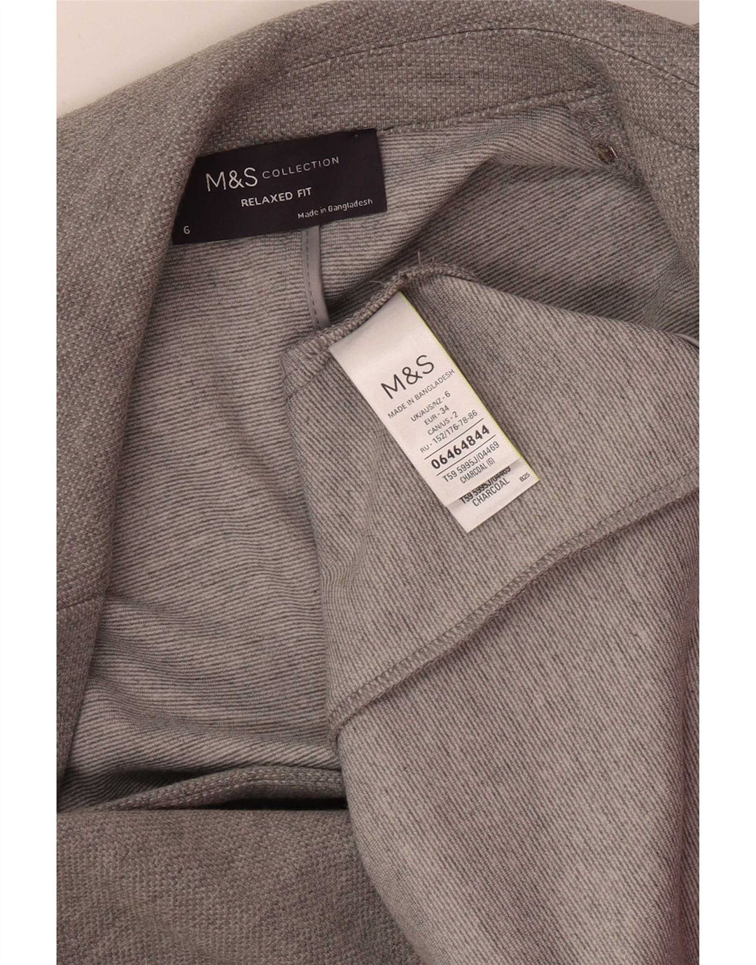 Marks & Spencer Womens Relaxed Fit Blazer Jacke UK 6 XS Grau Polyester
