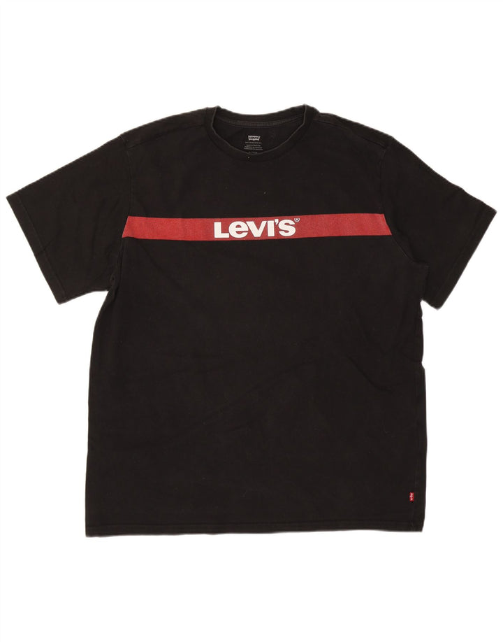 Levi's Herren-T-Shirt mit Grafik, XL, schwarze Baumwolle