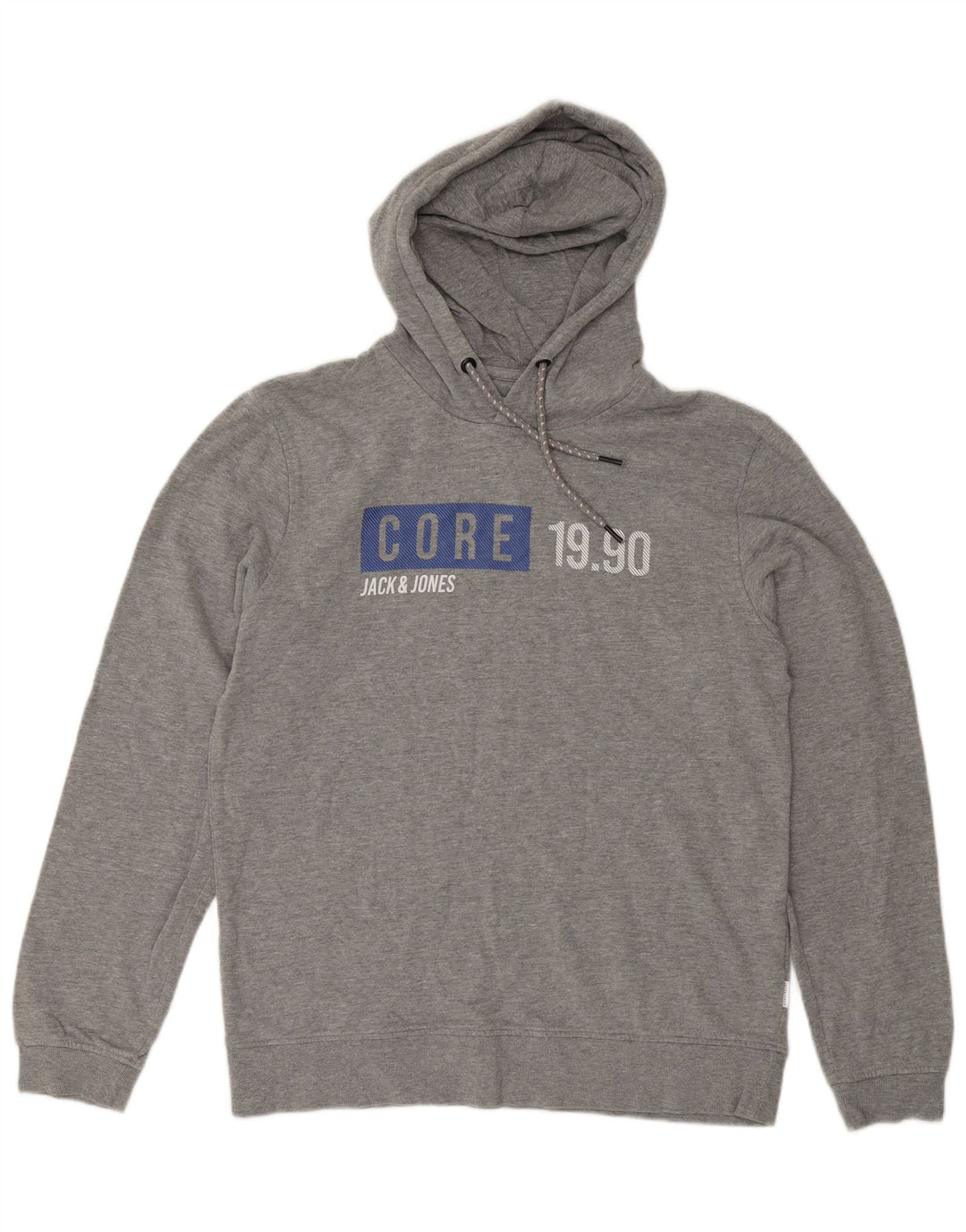 Jack & Jones Herren-Kapuzenpullover mit Grafik, mittelgrau gesprenkelte Baumwolle