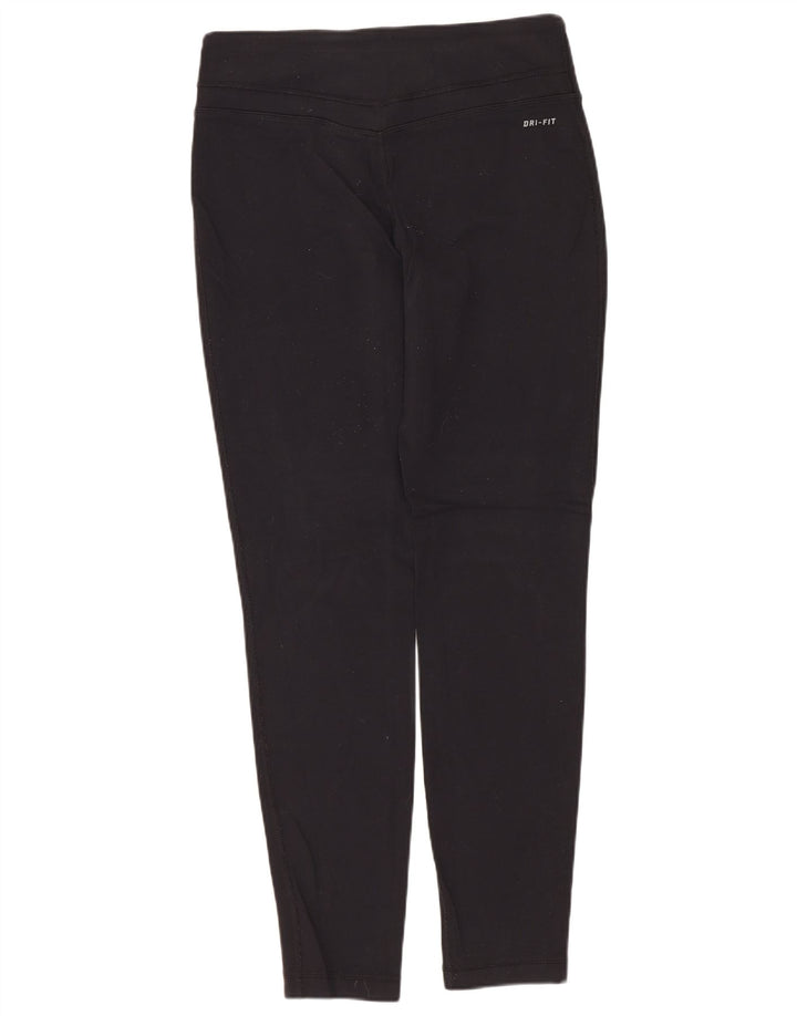 NIKE Damen Dri Fit Leggings UK 12 Mittelschwarzes Nylon