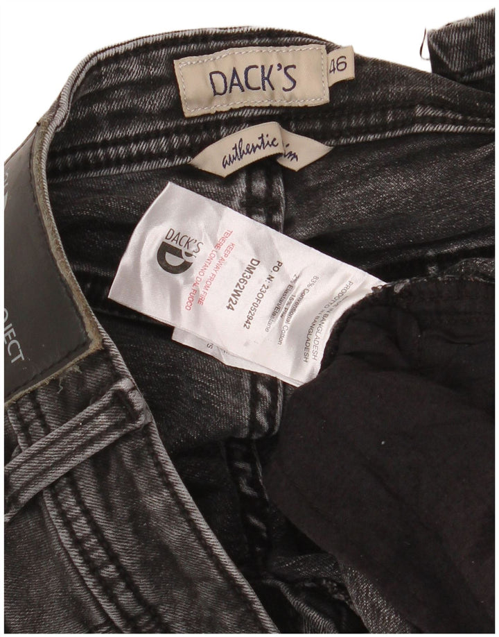 DACK'S Herren Slim Jeans IT 46 Small W32 L32 Schwarze Baumwolle