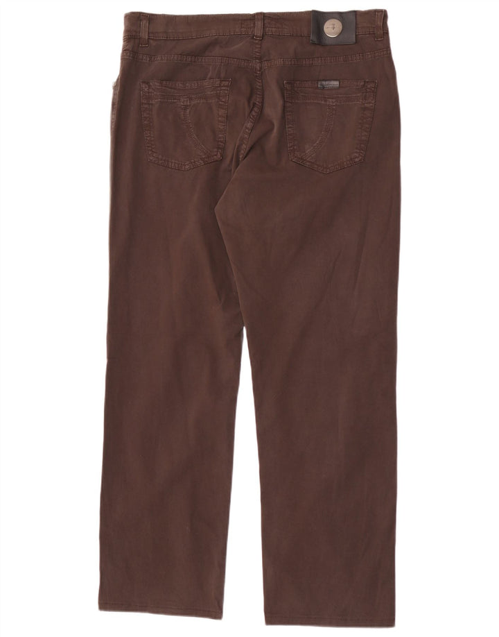 Trussardi Herren Straight Jeans W35 L30 Braune Baumwolle