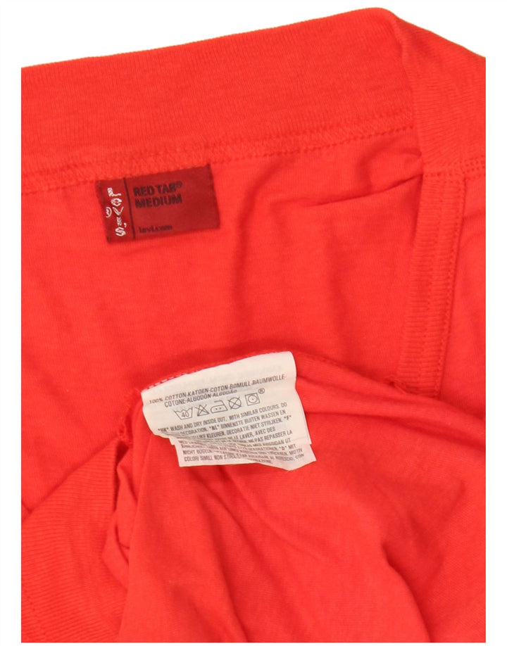 LEVI'S Damen Crop V-Ausschnitt Pullover Pullover UK 12 Mittelrote Baumwolle