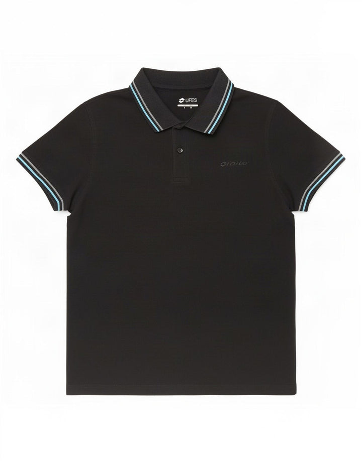 Lotto Herren Life's Poloshirt Medium Schwarz gestreift