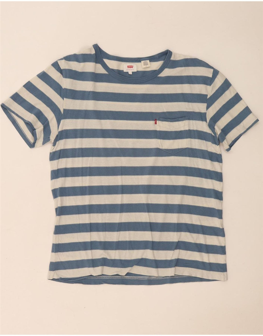 Levi's Herren-T-Shirt-Oberteil, groß, blau gestreift