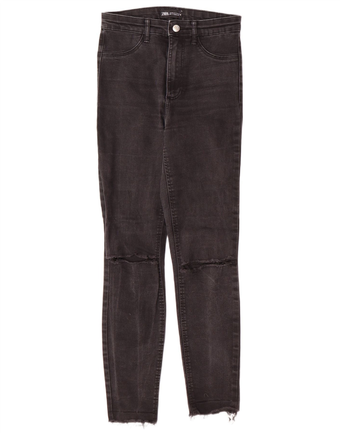 Zara Damen Distressed Skinny Jeans EU 36 XS W26 L27 Schwarz Modern