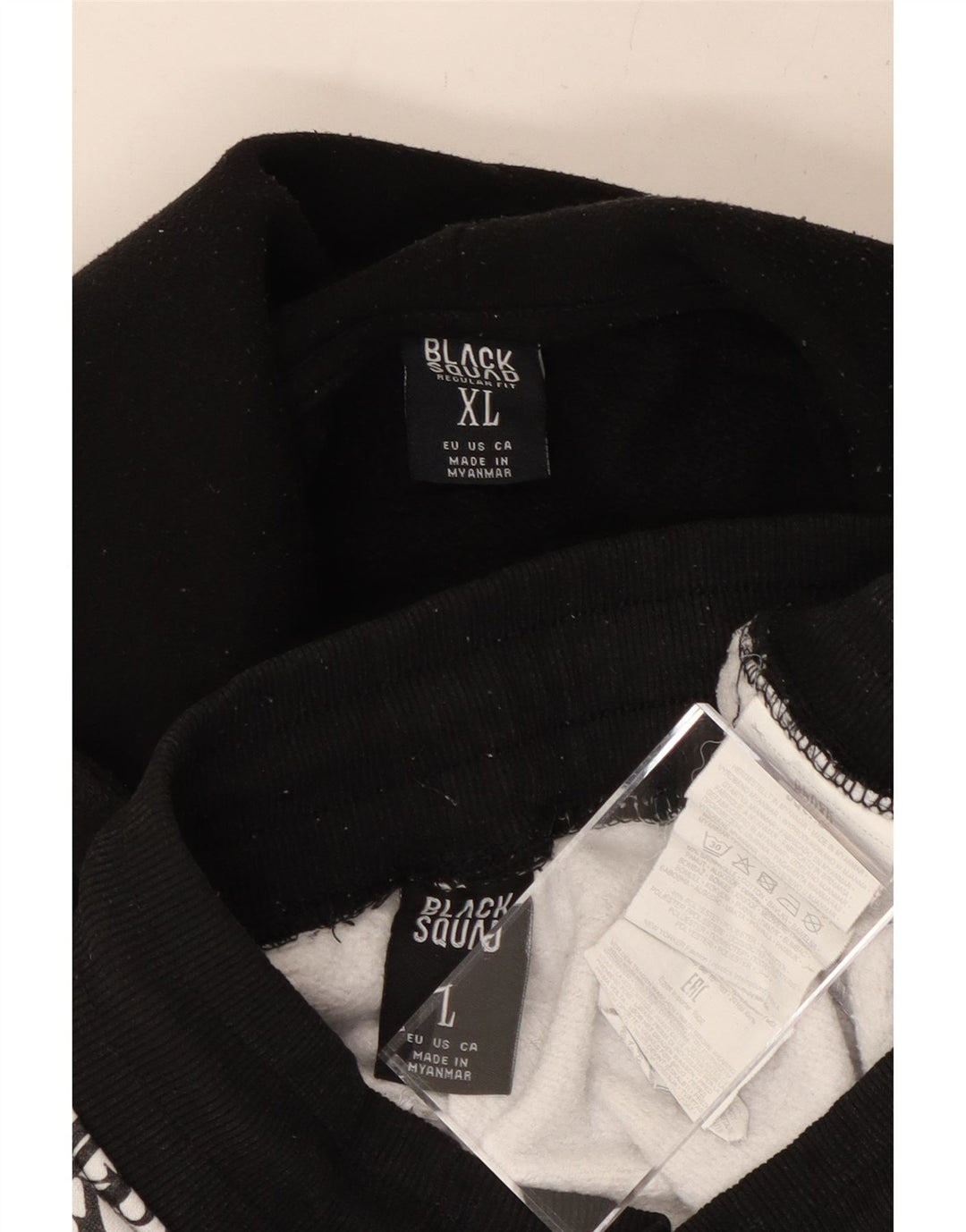 BLACK SQUAD Herren-Trainingsanzug mit grafischer regulärer Passform, XL, Weiß, Farbblock