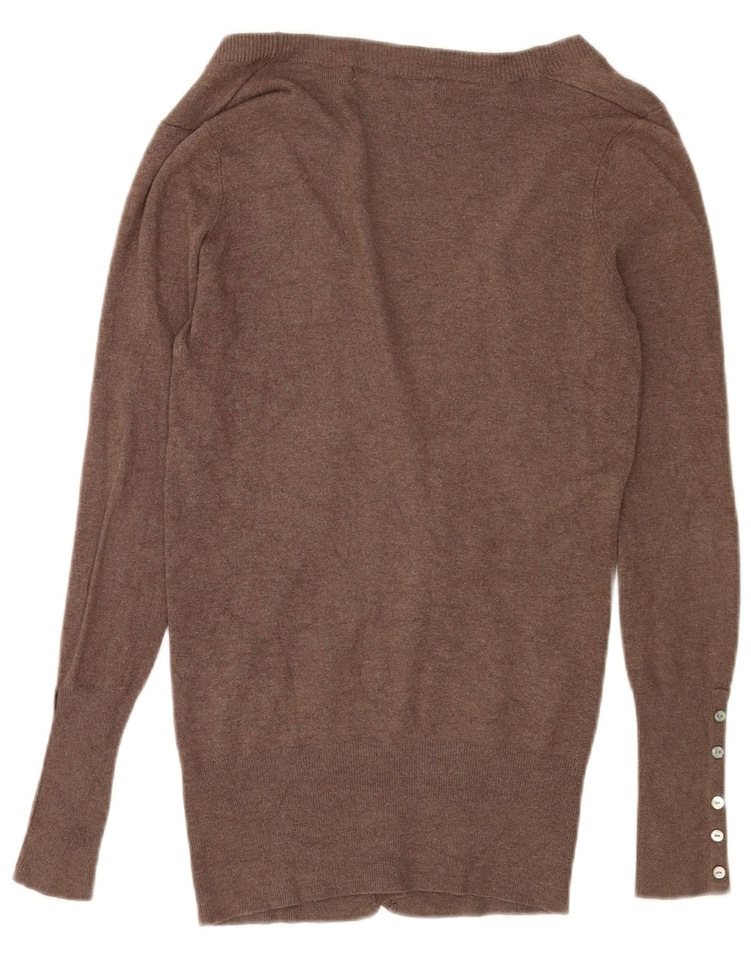 Zara Damen-Cardigan-Pullover UK 12 Mittelbrauner Rayon
