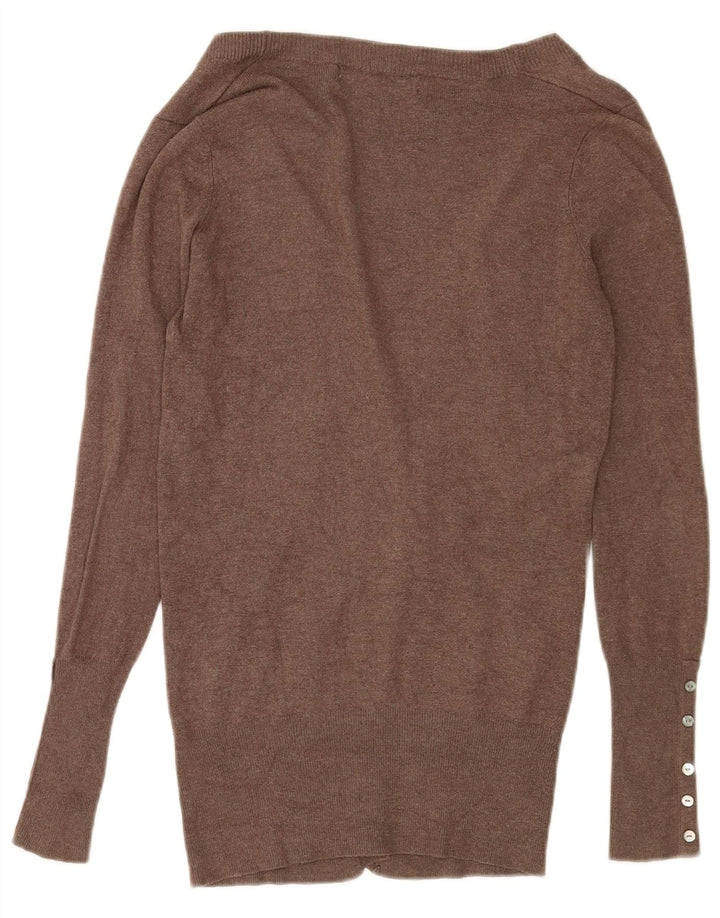 Zara Damen-Cardigan-Pullover UK 12 Mittelbrauner Rayon