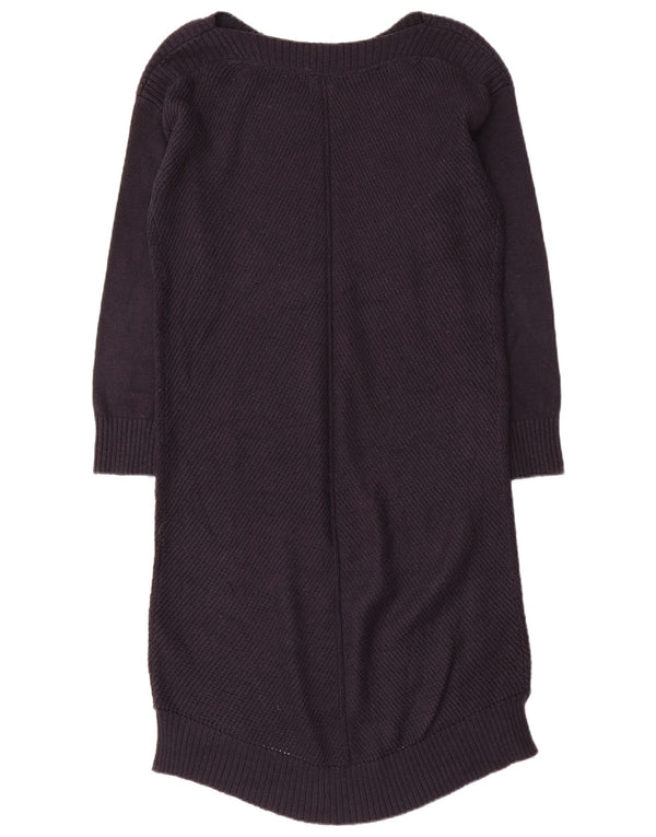 Fat Face Womens Long Sleeve Jumper Dress UK 14 Large Navy Blue Cotton