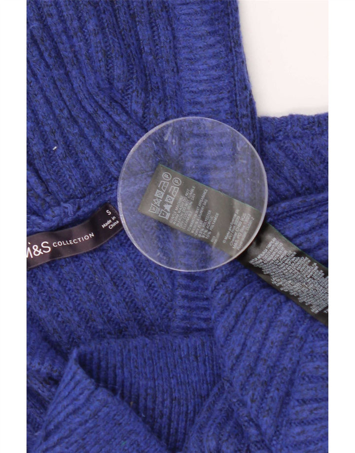 Marks & Spencer Damen-Pullover mit Kapuze, Gr. 10, Größe S, Blau, Polyester