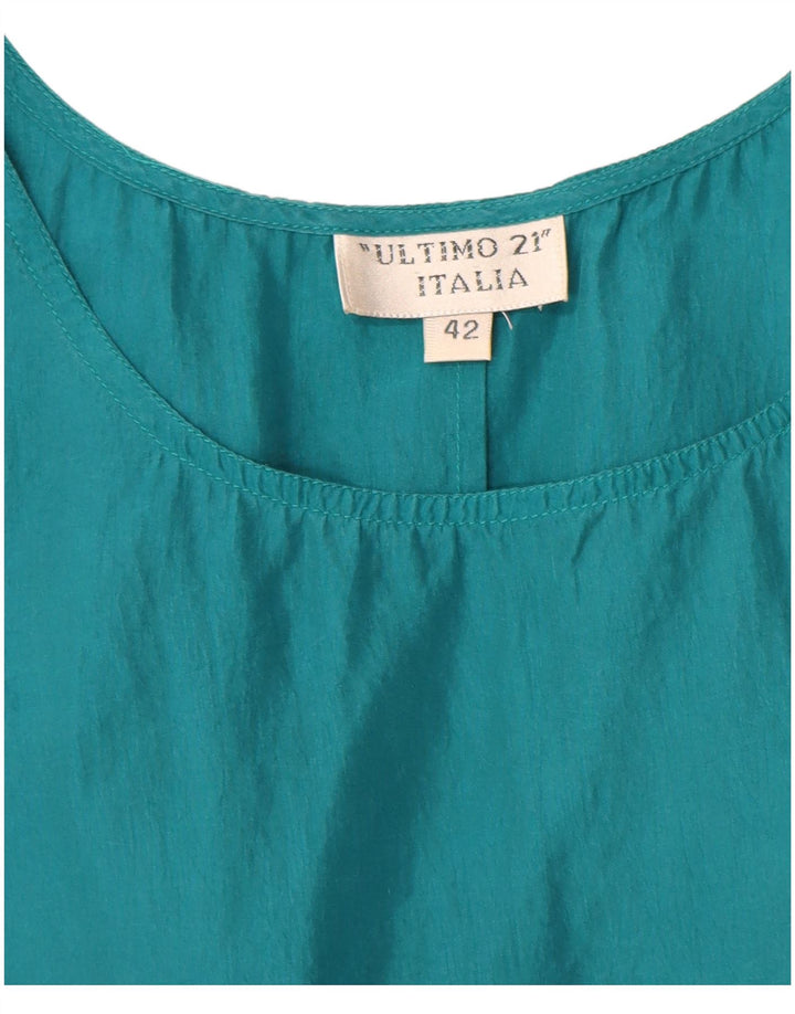 Ultimo 21 Ärmelloses Damen-Blusenoberteil IT 42 Mittelblaue Seide