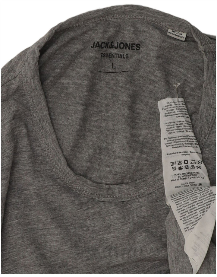 Jack & Jones Herren-T-Shirt-Oberteil, groß, grau meliert, Baumwolle