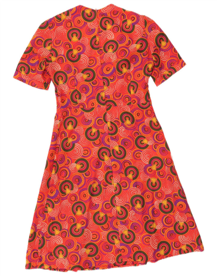 VINTAGE Damen A-Linien-Kleid IT 46 Large Red Geometrisch