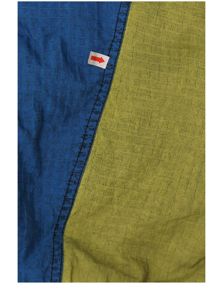 Vintage Herren-Skioverall mit Kapuze, IT 52, großes blaues Colourblock-Polyamid