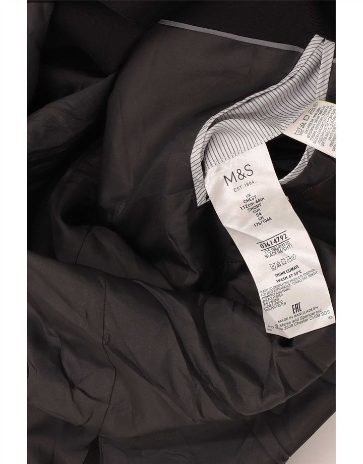 Marks & Spencer Herren-Blazer mit 2 Knöpfen, UK 44, XL, Schwarz, Polyester