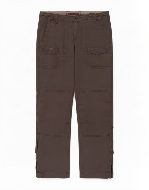 Fat Face Womens Straight Cargo Trousers UK 12 Medium W32 L31 Brown Cotton