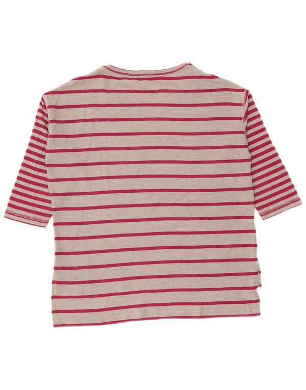 Marks & Spencer Damen T-Shirt Top UK 16 Large Grau gestreift
