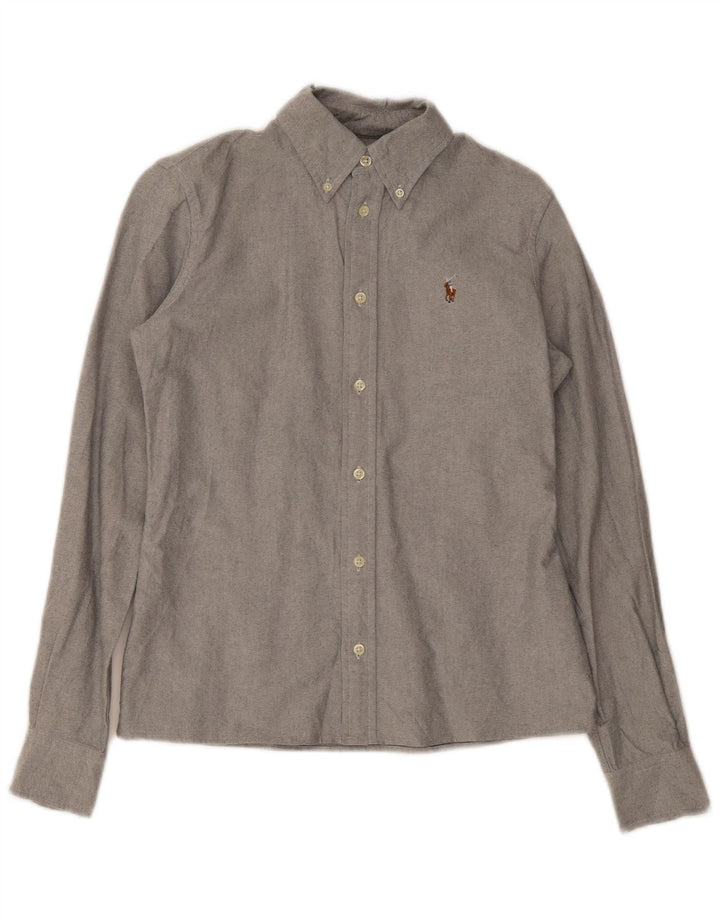 Ralph Lauren Herren-Hemd mit individueller Passform, Größe S, Grau, Baumwolle