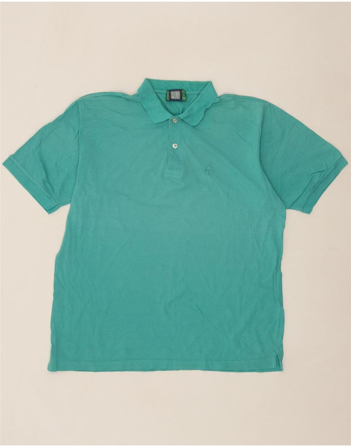 SERGIO TACCHINI Mens Polo Shirt Large Turquoise Vintage Sergio Tacchini and Second-Hand Sergio Tacchini from Messina Hembry 