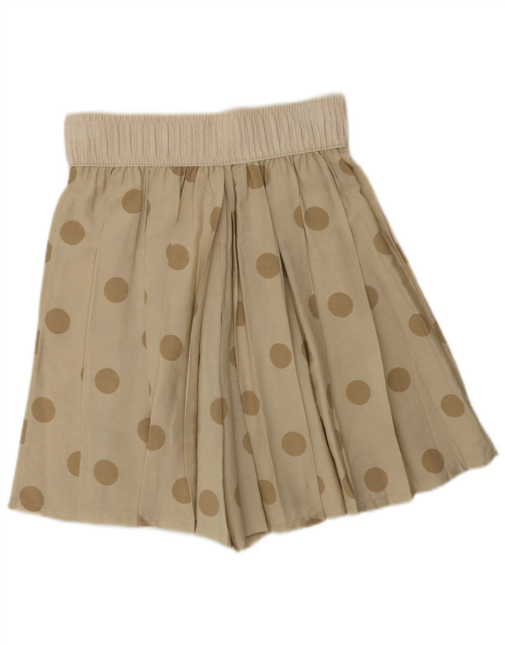Vintage Damen High Waist Cullotes Shorts W28 Medium Beige Polka Dot