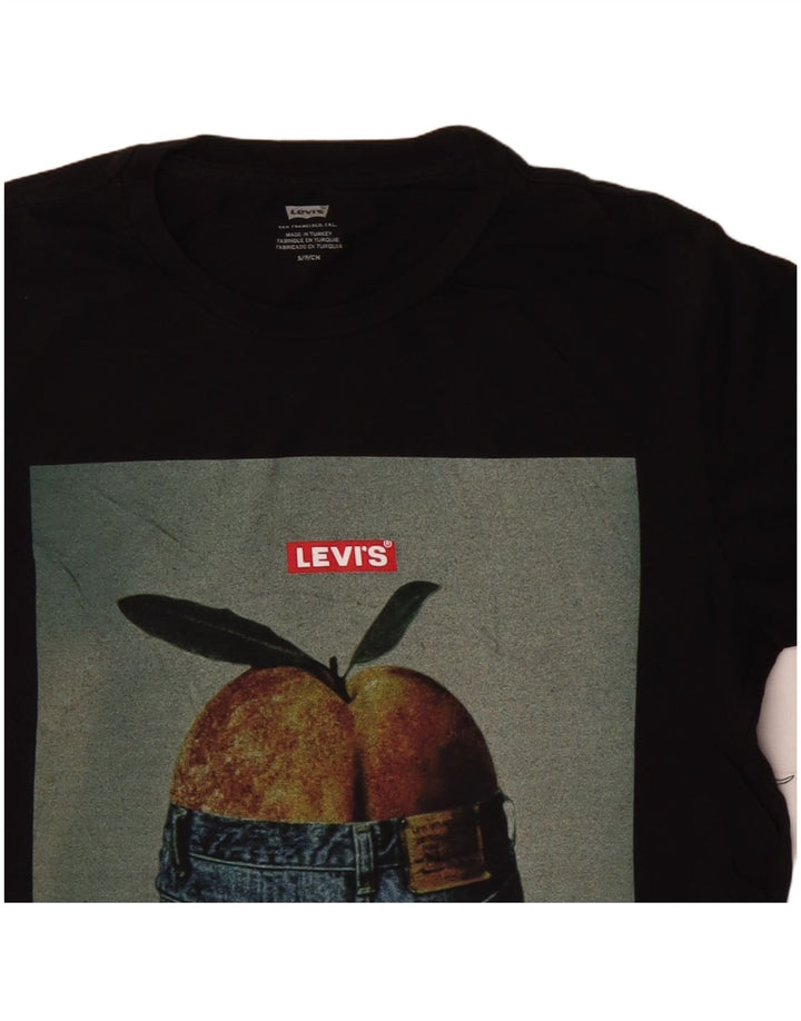LEVI'S Herren-T-Shirt mit Grafik, Größe S, schwarze Baumwolle