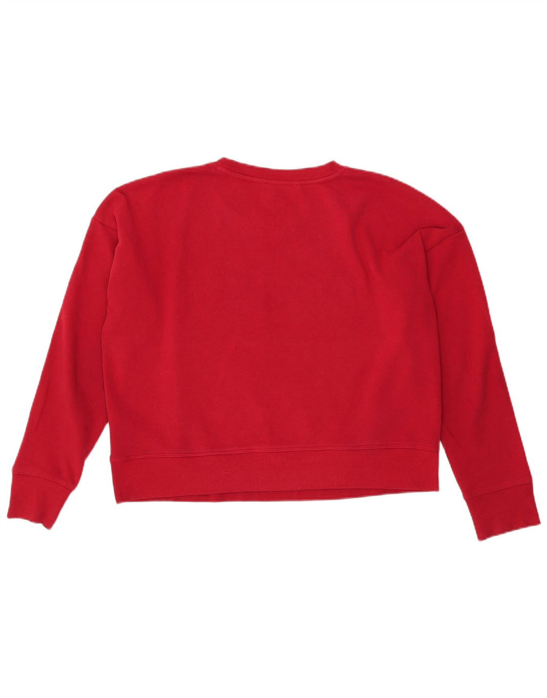 DKNY Womens Crop Graphic Sweatshirt Pullover UK 14 Große rote Baumwolle