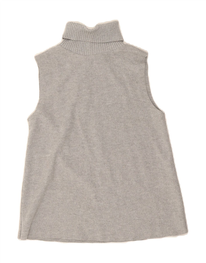 ZARA Womens Roll Neck Vest Tank Top UK 12 Medium Grey Polyester Vintage Zara and Second-Hand Zara from Messina Hembry 