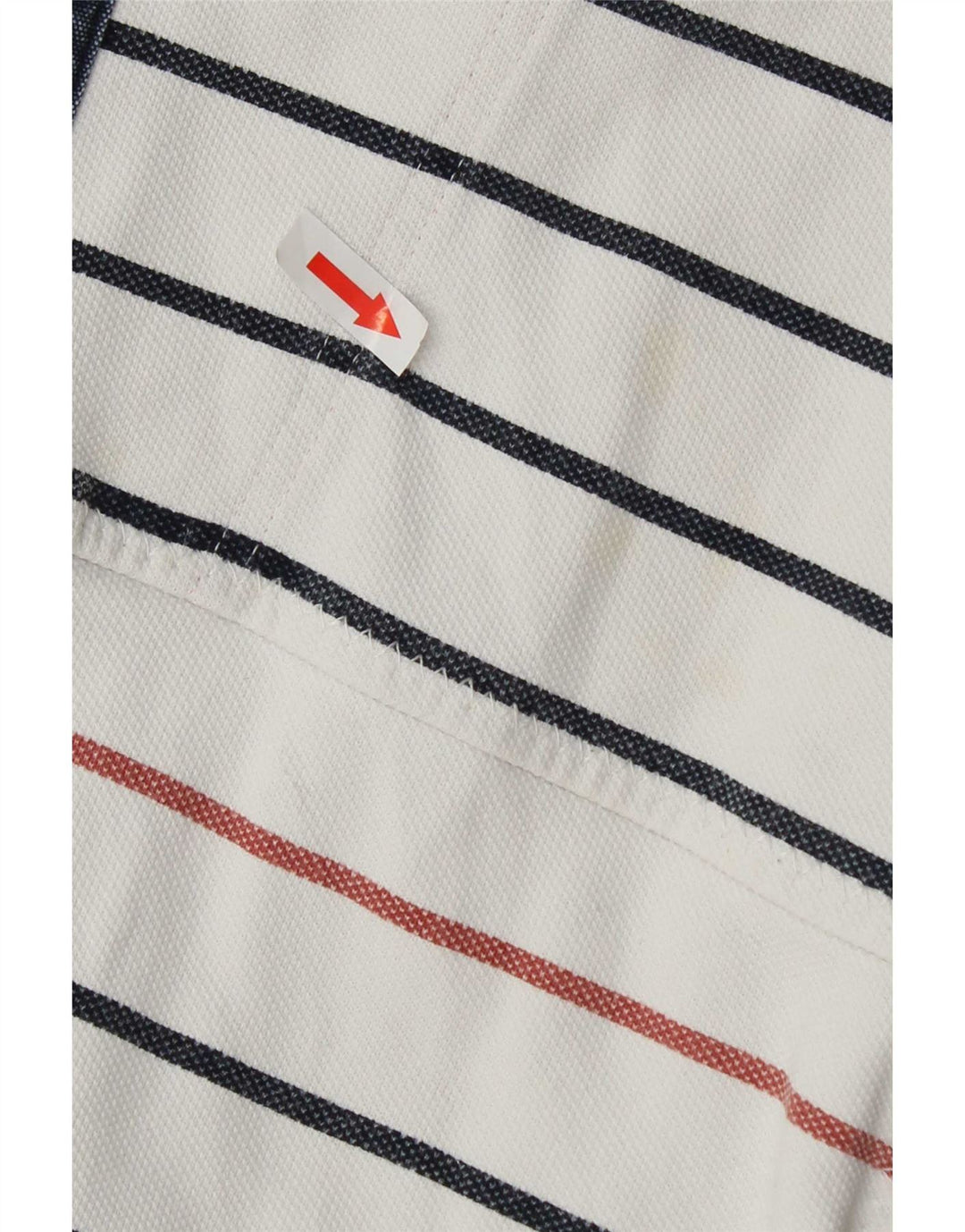 Fat Face Herren-Sweatshirt mit Reißverschluss am Hals, groß, weiß gestreift, Baumwolle