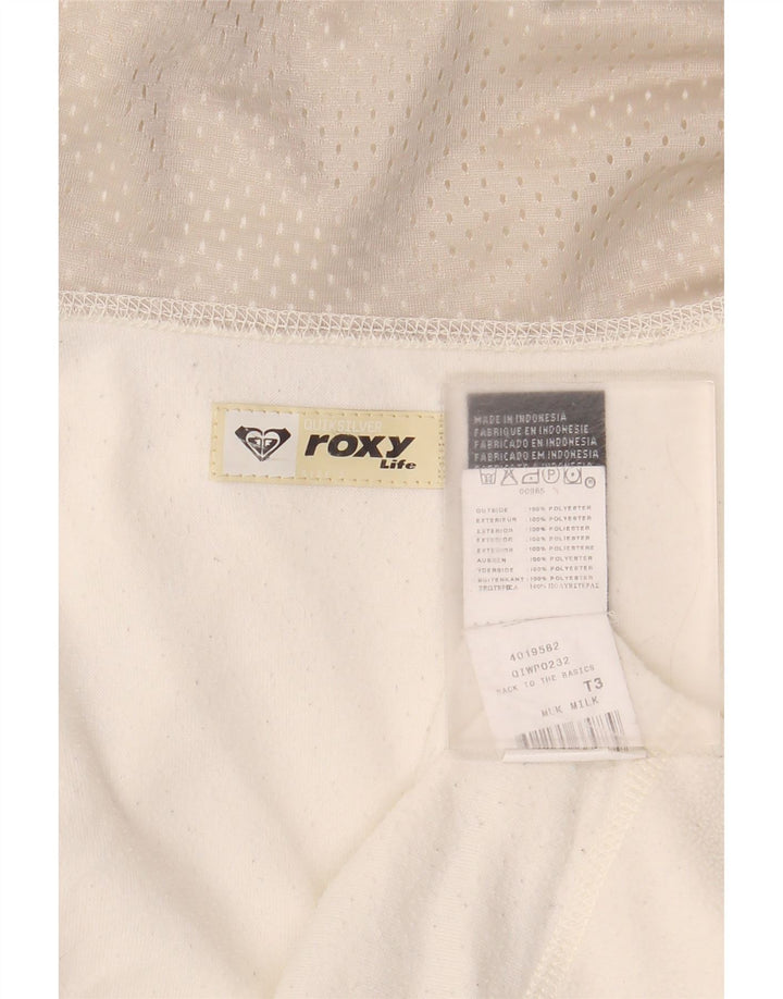Roxy Damen Top Langarm UK 19 Medium Off White Polyester