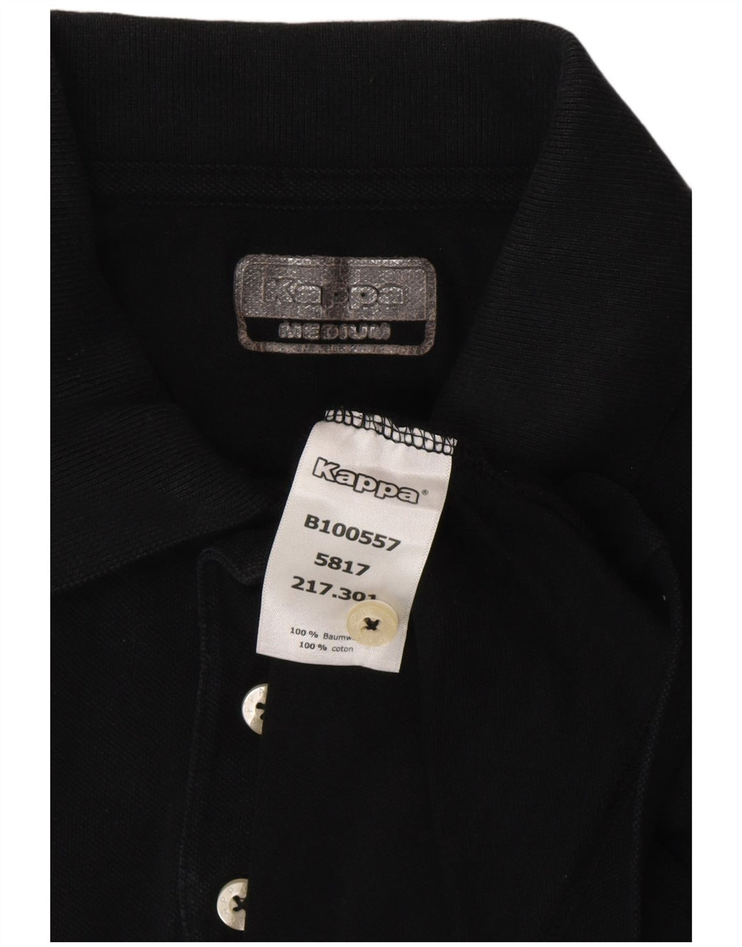 KAPPA Herren Poloshirt Mittelschwarz Baumwolle