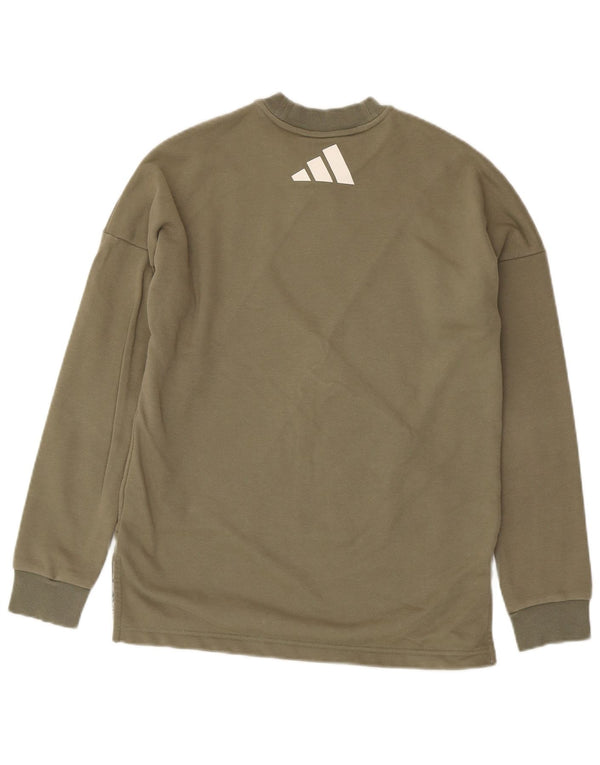 Adidas Mädchen Grafik Sweatshirt Pullover 14–15 Jahre Khaki Baumwolle