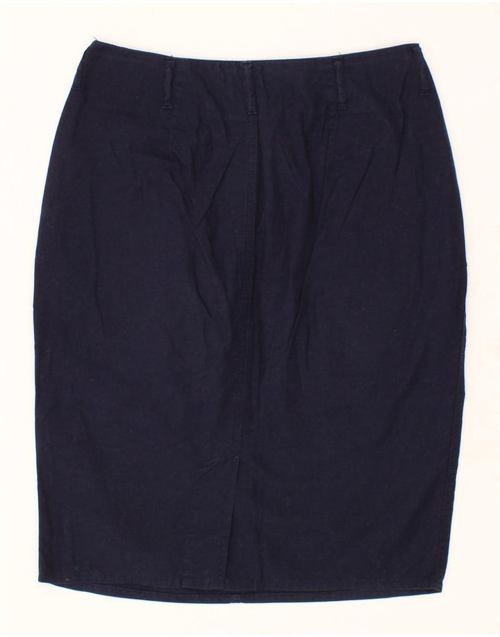 BENETTON Womens Pencil Skirt IT 42 Medium  W30 Navy Blue Cotton Vintage Benetton and Second-Hand Benetton from Messina Hembry 