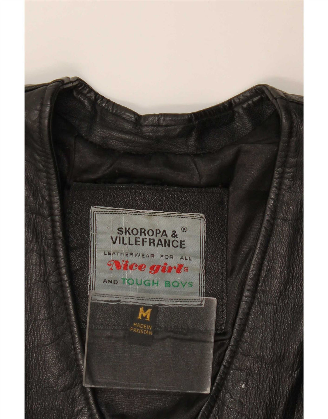 Vintage Damen Lederweste UK 12 Mittelschwarzes Leder