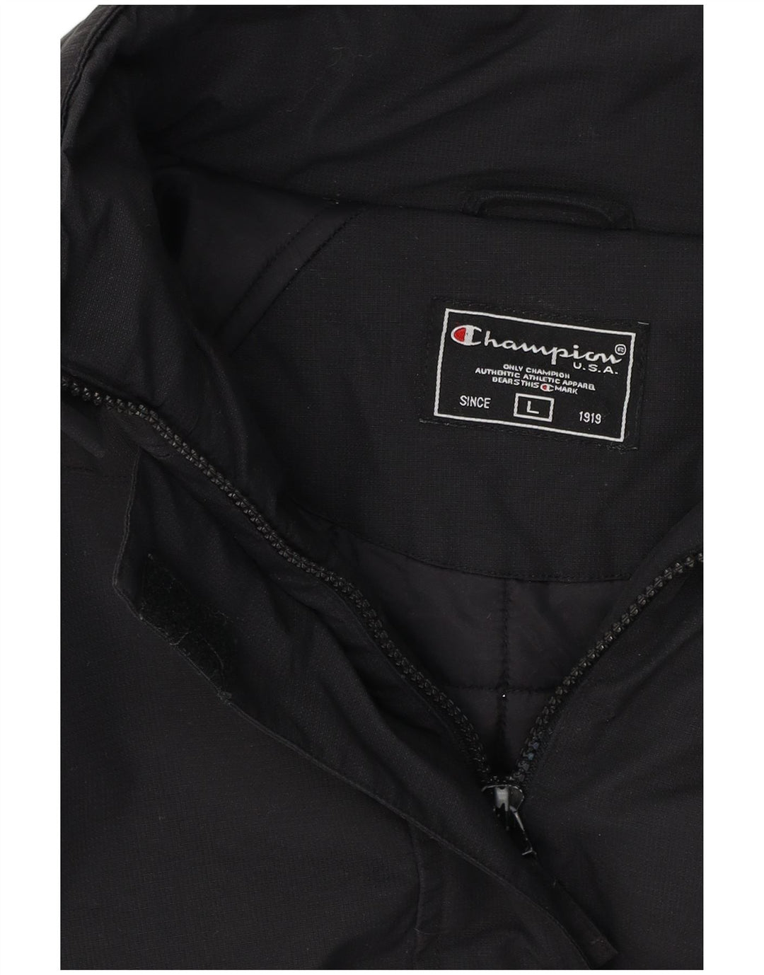 Champion Damen-Jacke mit Kapuze, gepolstert, UK 16, Größe L, Schwarz, Polyester