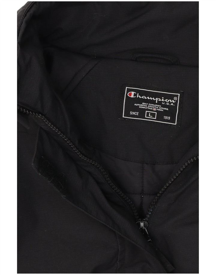 Champion Damen-Jacke mit Kapuze, gepolstert, UK 16, Größe L, Schwarz, Polyester