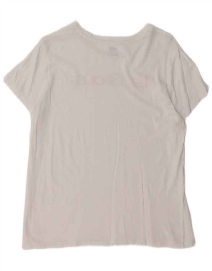 LEVI'S Damen Grafik-T-Shirt-Oberteil UK 14 Mittelweiß