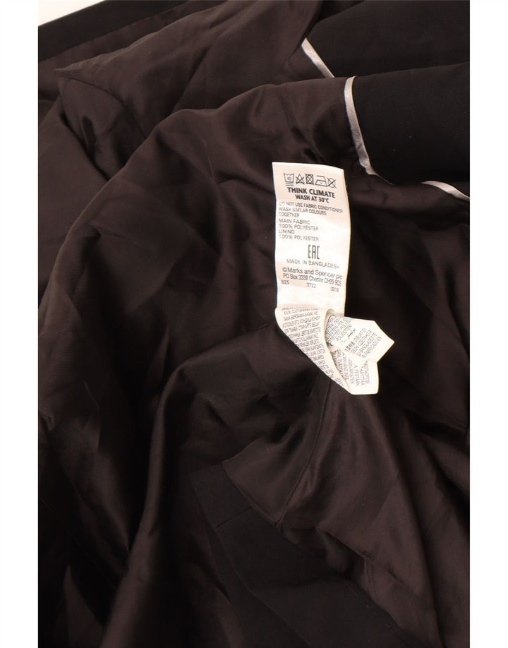 Marks & Spencer Damen Trenchcoat UK 16 Large Schwarz Polyester